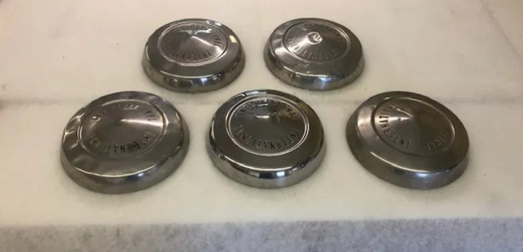 OEM IH 60's Era Pickup (1/2 Ton) Hubcaps. Set of 5. (Driver Quality) - SFJJ2T0093